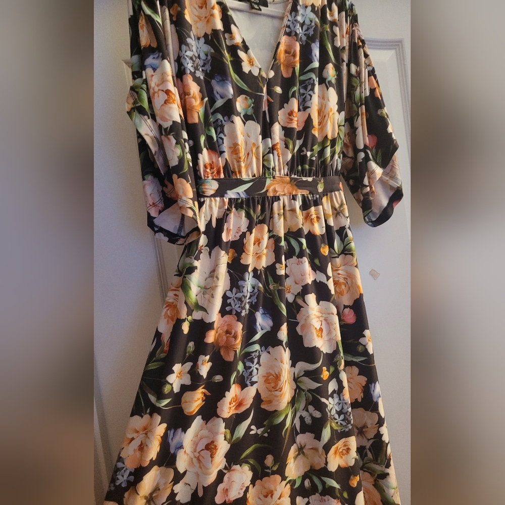🌼 Ellos Black Floral Maxi Dress - Picture 8 of 11